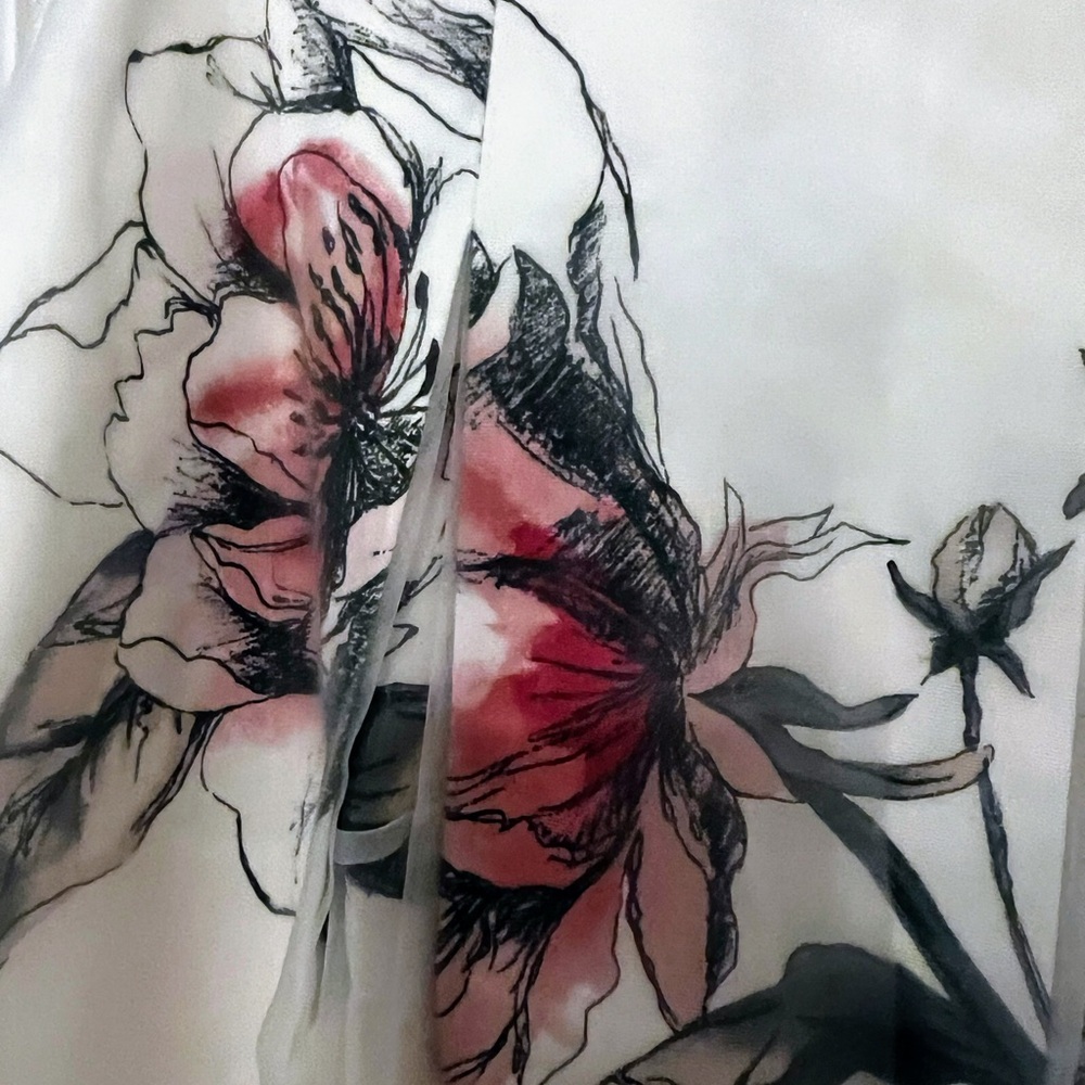 Floral White and Pink Organza Skirt - Picture 4 of 7